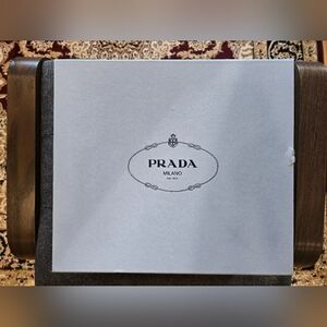 Prada Milano Elegant Gray Box & 2 Dust Bags